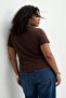 Kahverengi Regular Fit V Yaka Büyük Beden T-shirt TBBSS25BF00062 - 2