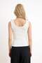 Ecru Fitted/Body-Fitting Pool Neckline Accessory Detailed Ribbed Stretchy Knitted Undershirt Twoss26Al00023 - 4