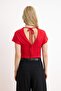 Red Fitted/Bodycon Shirred/Drape Detail Knitted Blouse Twoss25Bz00605 - 9