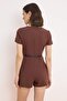 Kahverengi Geniş Paça Tulum TWOSS24TU00049 - 5