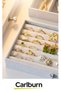 Special Design Multi-Eye Translucent Cover Ring Earring Necklace Velvet Covered Three-Layer Jewelry Organizer - 4