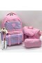 First School Bag 3-Piece School Backpack Set Waterproof Girls' Primary School Bag 8020 Powder - 2