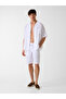 Slub Men's Linen Blend Loose Fit Shorts - 3