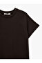 Modal Fabric Short Sleeve Crew Neck T-Shirt with Lace Detail - 5