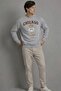 Men's Chicago Teddy Bear Printed Gray Sweatshirt - 4