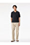Regular Fit Textured Cotton Buttoned Polo Collar Short Sleeve Knitwear T-Shirt