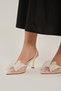 Regina Transparent Stone Detailed Elastic Women's Heeled Shoes - 4