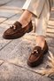 Vega Women's Loafer Beaded Soft Suede Anatomical Shoes P330-Brown - 2