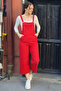 Women's Light Red Gardener Overalls ARM-20K001117 - 3