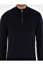 Navy Blue Slim Fit Zippered Stand Collar Knitwear Sweater 50297123-Vr033 - 6