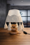 Round Three-Layer Wooden Leg Plain Crochet Motif Tasseled Rustic Look Lampshade (1 item) - 5