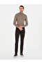 Brown Slim Fit Striped Canvas Trousers 50299528-Vr029