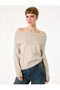 Long Sleeve Off-the-Shoulder Knitwear Sweater - 2