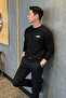 Men's Cmb Text Printed Loose Black Sweatshirt - 4