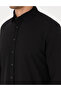 Black Flexible Slim Fit Striped Long Sleeve Shirt 50307162-Vr046 - 7