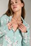 Sakura Woven Long Sleeve Shirt and Pants Set Pajama Set - Green