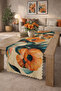 Digital Printed Decorative Runner with Modern Table Orange Flowers Pattern - 7