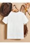 Beyaz Kaplan Baskılı Oversize Tshirt - 5