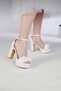 Women's 13 cm Platform Ecru Bridal Shoes - 3