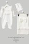 Ayla Girls' Baby 3-Piece 100% Cotton Lace Hospital Discharge Set-Premium Cotton Gift Box Newborn Set - 3