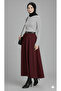 Bordo Scuba Creepe Flare Skirt with Elastic Waist (93-94cm Length) (Short-Term Launch Price) - 3