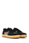 Women's Black Lace-Up Thick-Soled Sports Shoes, Patterned Genuine Leather Sneaker 25Afe145314 - 3