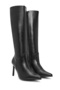 Women's Black Zippered Thin Heeled Boots 25Wfe401118 - 2