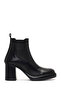 Women's Black Thick Heeled Leather Chelsea Boots 25Wfd184518