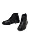 Men's Black Zippered Leather Casual Boots 25Wfd6717Ft - 4