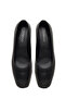 Women's Black Thick Short Heeled Leather Shoes 25Afd184818 - 7
