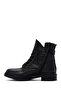 Women's Black Zippered Buckle Detailed Leather Casual Boots 25Wfd2904Ft - 2