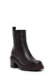 Women's Brown Zippered Thick Heeled Leather Boots 25Wfd2037Ft - 8