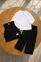 3-6 Years Old Girl's 3-Piece Set – Velvet Vest, Long-Sleeved Blouse and Pants, Stylish and Comfortable Set - 2