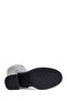 Women's Black Zippered Thick Heeled Leather Boots 25Wfd203118 - 5