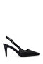Women's Black Open Back Thin Heeled Shoes 25Afe480418