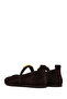 Women's Brown Buckle Suede Leather Ballerinas 25Afd204010 - 5