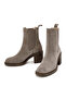 Women's Mink Thick Heeled Suede Leather Chelsea Boots 25Wfd151510 - 3