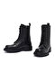 Women's Black Zippered Leather Boots 25Wfd187018 - 3
