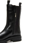 Women's Black Zippered Leather Casual Boots 25Wfd181618 - 8