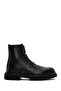 Men's Black Zippered Leather Casual Boots 25Wfd620318