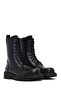 Women's Black Zippered Leather Boots 25Wfd187018 - 4