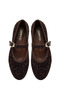 Women's Brown Leopard Patterned Buckle Suede Genuine Leather Ballerina Shoes 25Afd201510 - 7