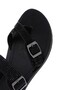Women's Black Double Buckle Stone Slippers 25Sfe 460114 - 8