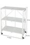3Tier Foldable Standing Storage Rack with Wheels for Kitchen Garage Home Office - 2