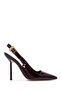 Women's Burgundy Open Back High Thin Heeled Patent Leather Shoes 25Afd120316