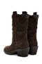 Women's Brown Short Thick Heeled Suede Leather Cowboy Boots 25Afd184210 - 8