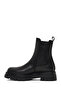 Women's Black Thick Soled Leather Chelsea Boots 25Wfd187318 - 2