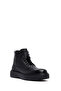 Men's Black Lace-Up Thick Soled Leather Boots 25Wfd6334Ft - 8