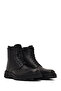 Men's Black Lace-Up Zippered Leather Casual Boots 25Wfd681114 - 2