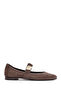 Women's Mink Buckle Suede Genuine Leather Ballerina Shoes 25Afd204110 - 2